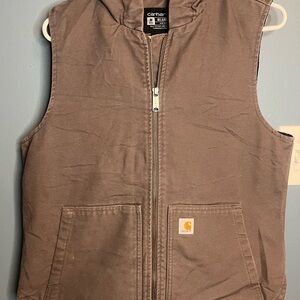 Carhartt Tan Quilted-Lined Hooded Jacket women Sz. Medium